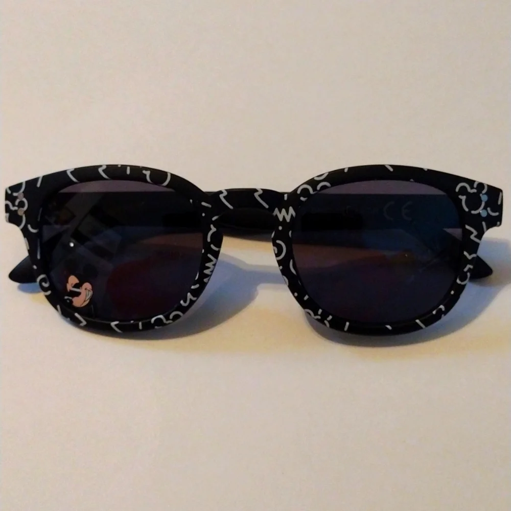 Disney Black Kids Sunglasses with White Doodle Print